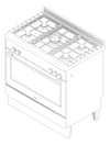 3D Documentation Image of Cooker Upright Electrolux DualFuel