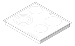 3D Shaded Image of Cooktop Electric Electrolux 600
