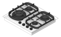 3D Shaded Image of Cooktop Gas Electrolux 600