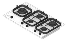 3D Shaded Image of Cooktop Gas Electrolux 900