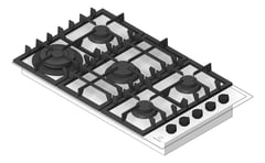 3D Shaded Image of Cooktop Gas Electrolux 900 SideControl