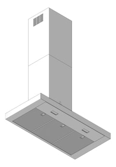 3D Shaded Image of Rangehood Canopy Electrolux 900
