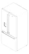 3D Documentation Image of Refrigerator FrenchDoor Electrolux 491L