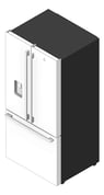 3D Shaded Image of Refrigerator FrenchDoor Electrolux 491L