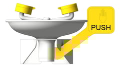 Front Image of Basin SafetyWashStation Enware WallMounted HandOperated EyeFace