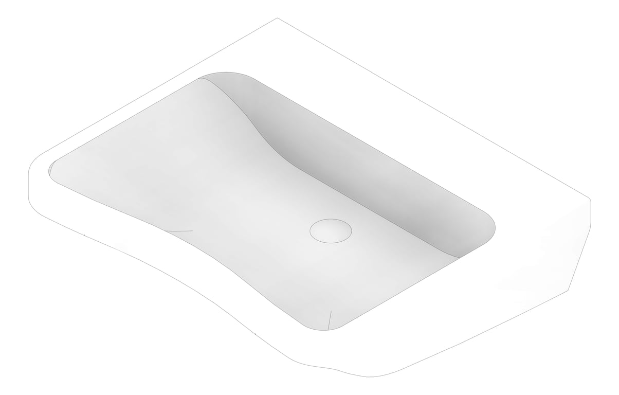 3D Documentation Image of Basin WallHung Enware Clinical
