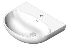 3D Shaded Image of Basin WallHung Enware Clinical TypeB 550mm