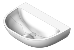 3D Shaded Image of Basin WallHung Enware Clinical TypeB 600mm