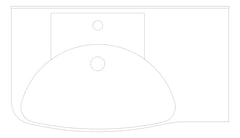 Plan Image of Basin WallHung Enware Lutana Left