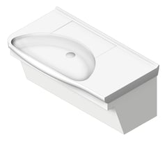 3D Shaded Image of Basin WallHung Enware Lutana MentalHealthKit Left