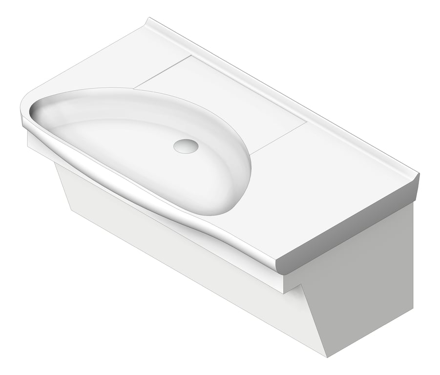 Basin WallHung Enware Lutana MentalHealthKit Left