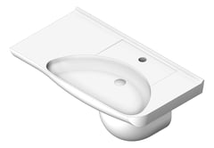 3D Shaded Image of Basin WallHung Enware Lutana Right
