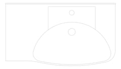 Plan Image of Basin WallHung Enware Lutana Right