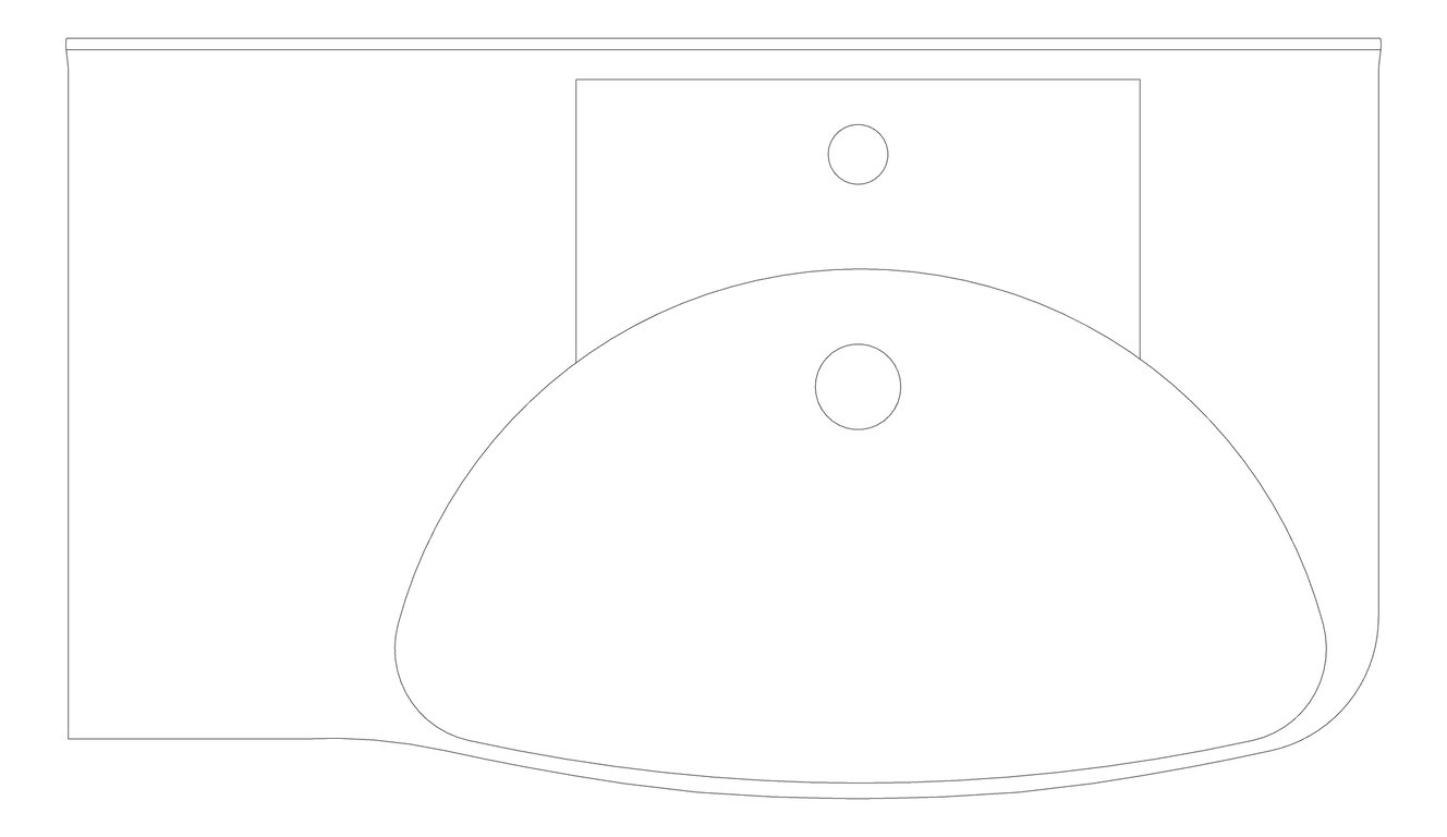 Plan Image of Basin WallHung Enware Lutana Right