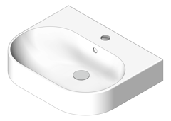 3D Shaded Image of Basin WallHung Enware PillShaped 500mm
