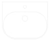 Plan Image of Basin WallHung Enware PillShaped 500mm