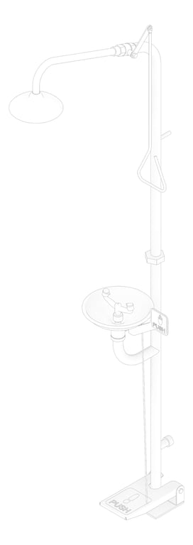 3D Documentation Image of Shower SafetyWashStation Enware Combi HandOrFootOperated