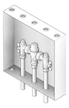 3D Documentation Image of Cabinet Wall Enware Aquablend BottomPipes TMV
