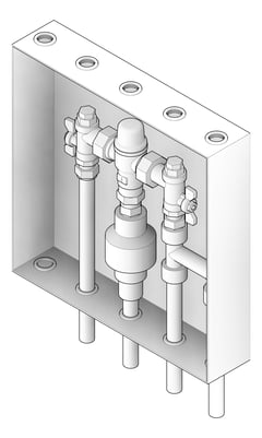 3D Documentation Image of Cabinet Wall Enware Aquablend BottomPipes TMV ColdBypass