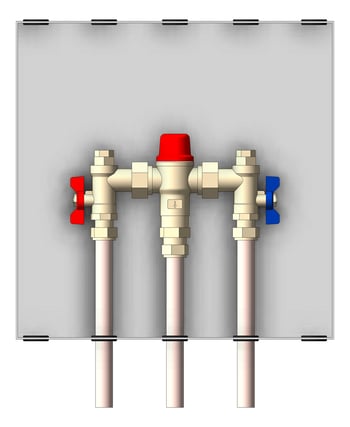 Front Image of Cabinet Wall Enware Aquablend BottomPipes TMV