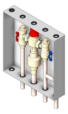3D Shaded Image of Cabinet Wall Enware Aquablend Hinged StainlessSteel TMV