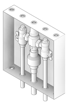 3D Documentation Image of Cabinet Wall Enware Aquablend Hinged StainlessSteel TMV ColdBypass