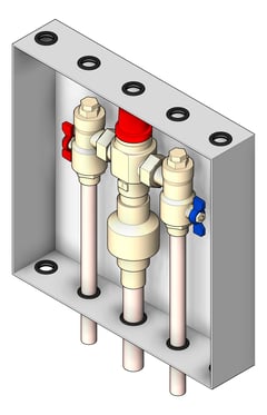 3D Shaded Image of Cabinet Wall Enware Aquablend Hinged StainlessSteel TMV ColdBypass