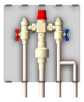 Front Image of Cabinet Wall Enware Aquablend Hinged StainlessSteel TMV