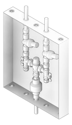 3D Documentation Image of Cabinet Wall Enware Aquablend TopAndBottomPipes TMV