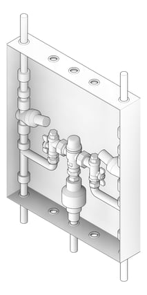 3D Documentation Image of Cabinet Wall Enware Aquablend TopAndBottomPipes TMV ColdHotBypass