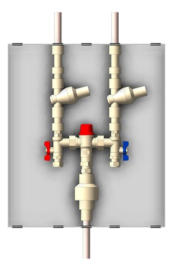 Front Image of Cabinet Wall Enware Aquablend TopAndBottomPipes TMV