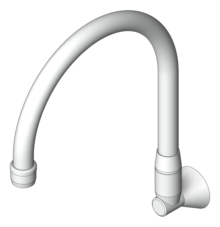 3D Shaded Image of Spout Wall Enware Classic Curved