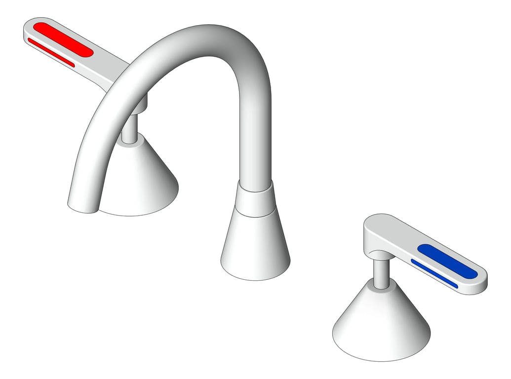 3D Shaded Image of TapSet Basin Enware WellbeingLivia