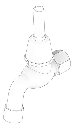 3D Documentation Image of TapSet Bib Enware SelfClosing LeverAction