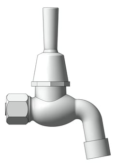 Left Image of TapSet Bib Enware SelfClosing LeverAction