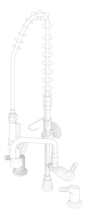 3D Documentation Image of TapSet Hob Enware PreRinseUnit PotFiller ConcealedMixer