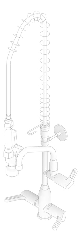 3D Documentation Image of TapSet Hob Enware PreRinseUnit PotFiller DualMixer