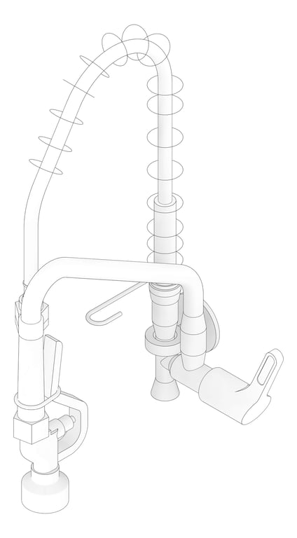 3D Documentation Image of TapSet Hob Enware PreRinseUnit PotFiller Short