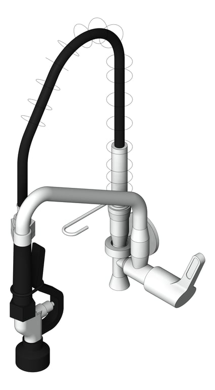 3D Shaded Image of TapSet Hob Enware PreRinseUnit PotFiller Short