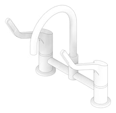 3D Documentation Image of TapSet Hob Enware WellbeingLeva Curved JumperValve