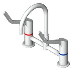 3D Shaded Image of TapSet Hob Enware WellbeingLeva Curved JumperValve