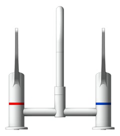 Front Image of TapSet Hob Enware WellbeingLeva Curved JumperValve
