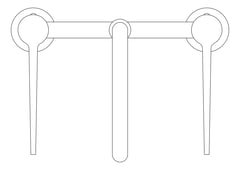 Plan Image of TapSet Hob Enware WellbeingLeva Curved JumperValve