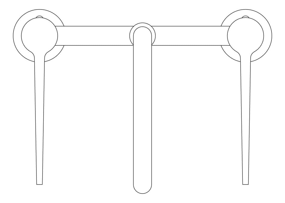Plan Image of TapSet Hob Enware WellbeingLeva Curved JumperValve