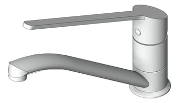 3D Shaded Image of TapSet Sink Enware Amara