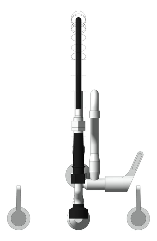 Front Image of TapSet Wall Enware PreRinseUnit PotFiller ConcealedMixer