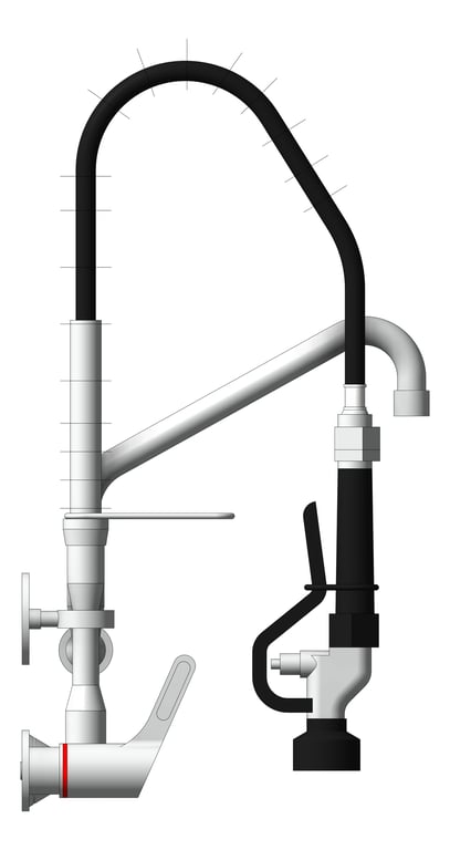 Left Image of TapSet Wall Enware PreRinseUnit PotFiller ConcealedMixer