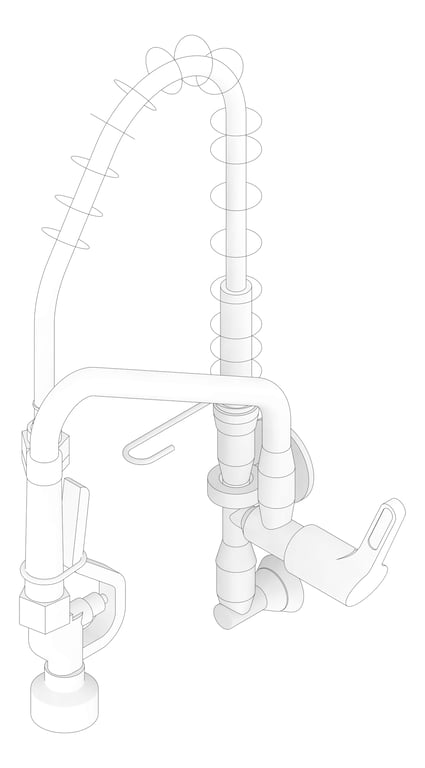 3D Documentation Image of TapSet Wall Enware PreRinseUnit PotFiller Short