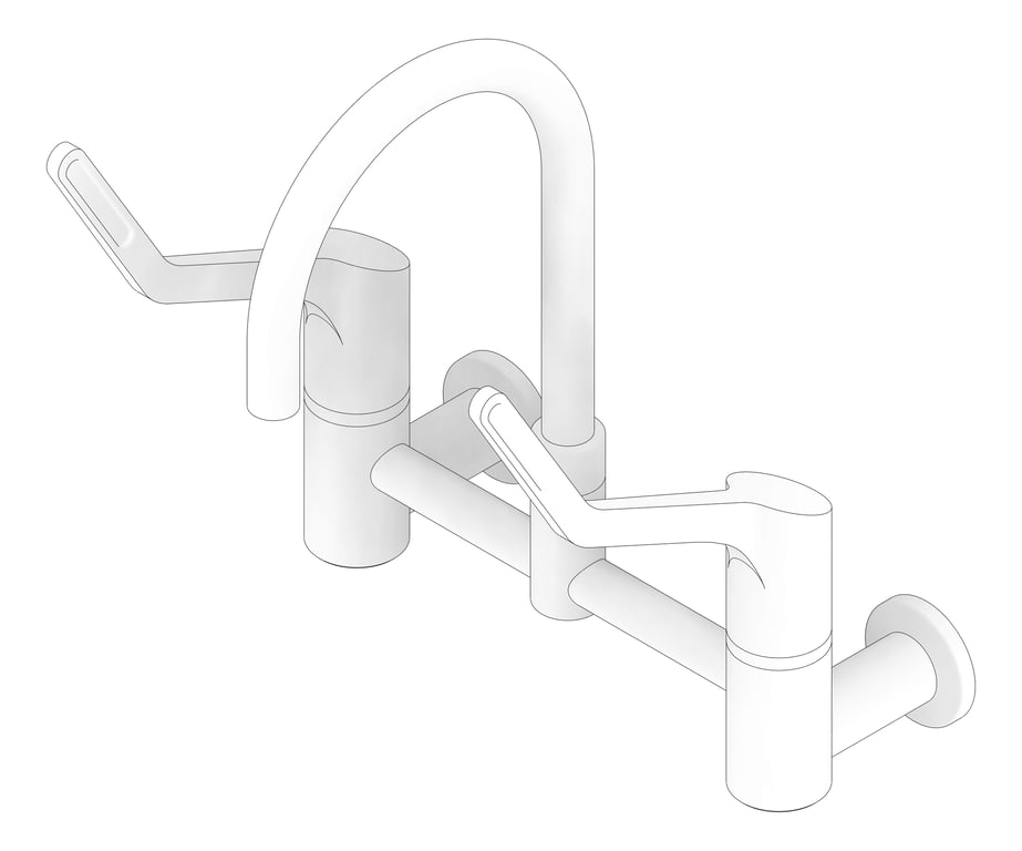 3D Documentation Image of TapSet Wall Enware WellbeingLeva Curved JumperValve