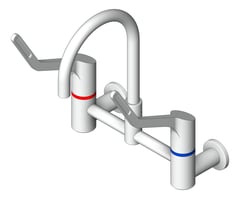 3D Shaded Image of TapSet Wall Enware WellbeingLeva Curved JumperValve